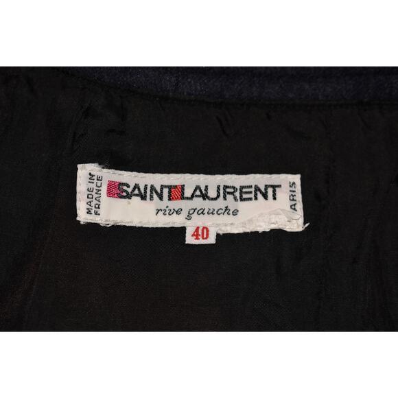 SAINT LAURENT $1800 Rive Gauche Navy Wool Pencil Skirt Made In France FR 40 US 8 - Picture 3 of 3
